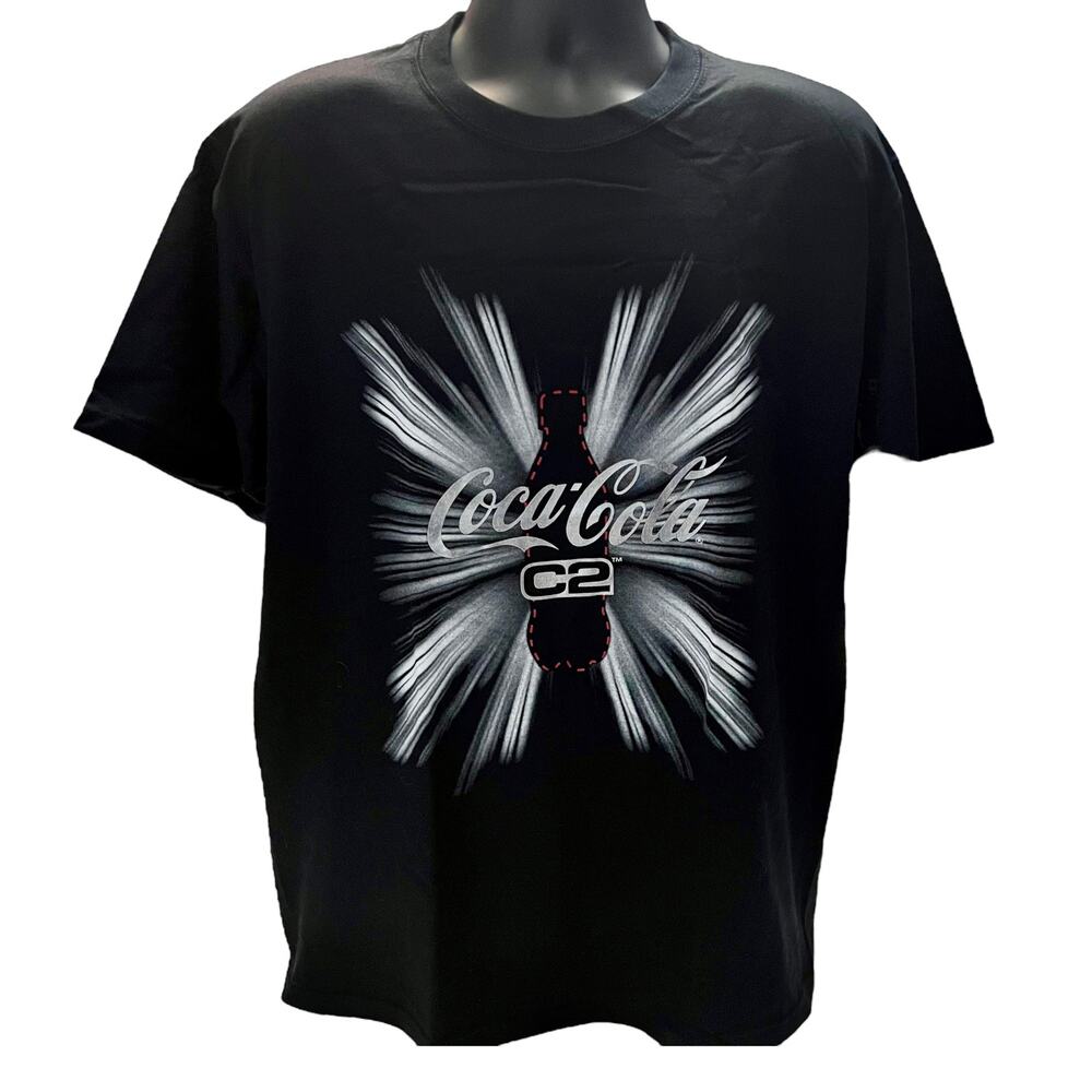 Vintage Coca-Cola C2 Promo T-Shirt - Size Large - Black 2000s Y2K Coke Soda Tee